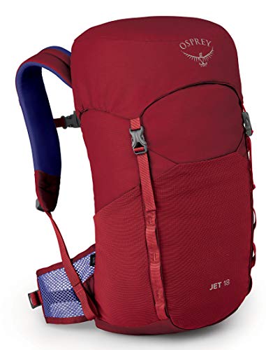 Osprey Jet 18, Zaino Da Hiking Unisex Per Ragazzi, Cosmic Red O/S
