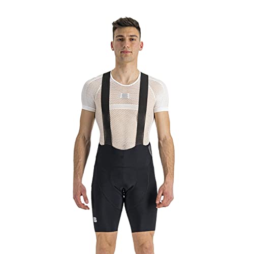 Sportful Classic Bibshort, Pantaloncini Ciclismo Uomo, Nero/Chily Red, Xxl
