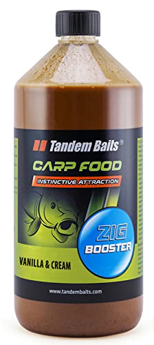 Tandem Baits Carp Food Zig Booster Vaniglia & Crema | Carpfishing Pesche Pesca Accessori | Alimentatore Per La Pesca Carpa | Aroma Inenso | Pesca Acce