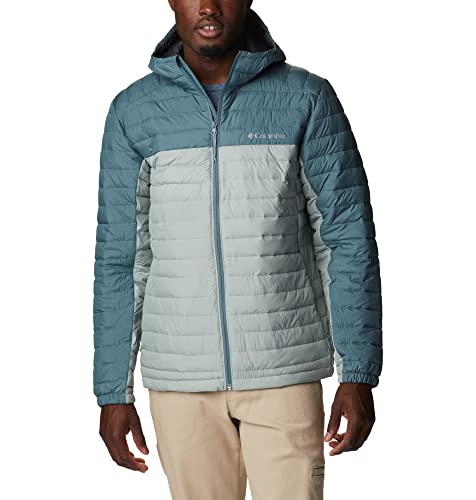 Columbia Silver Falls Hooded Jacket, Piumino Con Cappuccio Uomo, Niagara/Metal, Taglia Xxl