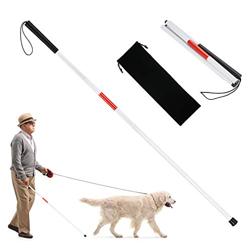 Chala Bastone Da Passeggio Pieghevole,Canna Cieca Pieghevole Per I Non Vedenti Alpinista Portatile Lega Di Alluminio Viene Fornito Con Una Borsa (Ripi