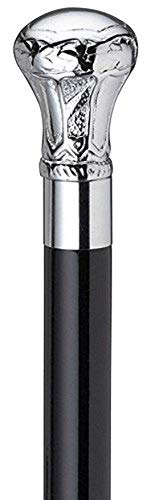 Alfiya Nautical Store Harvy Canes - Manopola In Ottone Cromato, 91,4 Cm, Colore: Cromo/Nero S