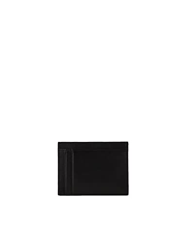 Armani Exchange Smooth Leather Card Holder With Logo - Porta Carte Con Busta Per Accessori Da Viaggio Uomo, Black,