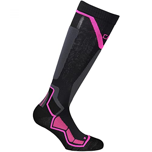 Cmp - Calzini Da Sci Unisex, Nero-Pink Fluo, 36/38