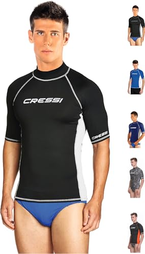 Cressi Rash Guard Man - Maglietta Uomo Manica Corta Tessuto Elastico Avvolgente Antiabrasione, T Shirt Tecnica Snorkeling Immersione Surf, Muta Sub Ma
