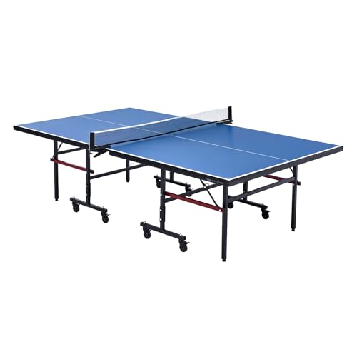 Vevor Tavolo Da Ping Pong Pieghevole In Mdf Per Interni, Tavolo Da Ping Pong Portatile, Con Rete A Morsetto Rapido E Ruote Bloccabili, Gioco Da Ping P