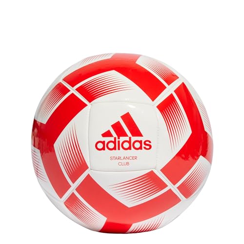 Adidas Ia0974 Starlancer Clb Pallone Da Calcio Ricreativo Unisex Adulto White/Red Taglia 5