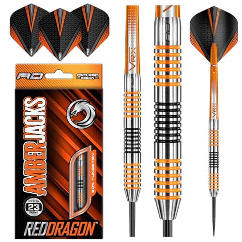 Red Dragon Amberjack 4: 23G Freccette Tungsteno Con Punta Acciacio, Voli E Freccette Aste