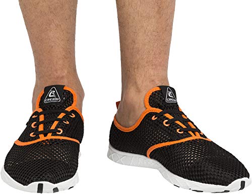 Cressi Aqua, Scarpette Multisport Per Spiaggia E Sport Acquatici Unisex Adulto Nero/Arancio, 35