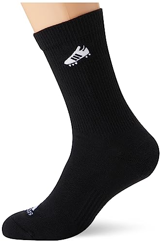 Adidas Soccer Boot Embroidered Socks, Calzini Unisex - Adulto, Black/White, 42-45
