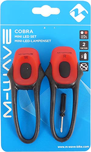 M-Wave Mini Led Set Cobra, 2 Functions, 1 Set = 1X White Led/Colored Housing + 1 Red Led/Colored Housing, W/Batteries, W/Screwdriver, Blister Packing