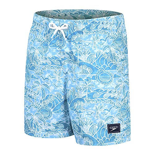 Speedo Bambino Printed 15" Watershort, Alpine Blu/Pool/Bianco, S
