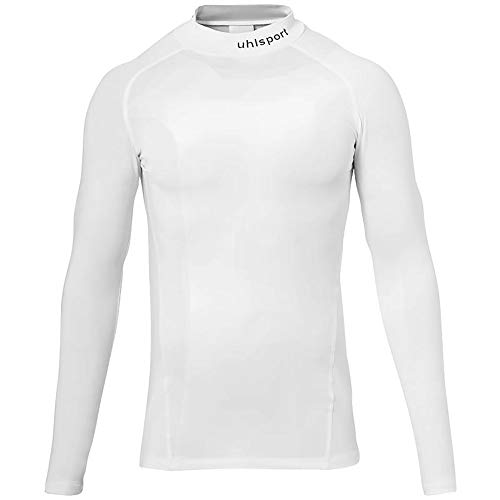 Uhlsport Distinction Pro Baselayer Turtle Neck, Oberbekleidung Unisex-Bambini, Bianco, 164