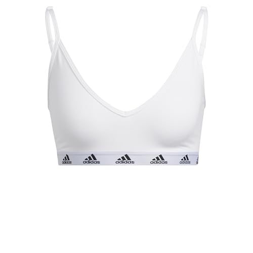 Adidas Purebare Light Support Workout Bra, Reggiseno Sportivo Donna, White/Black, Xxs A-C