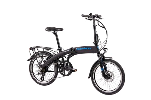 F.Lli Schiano Galaxy, Bicicletta Elettrica Unisex Adulto, Nero-Blu, 20"