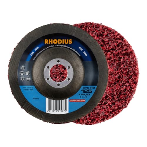 Rhodius 211317 Svs Hd - Tessuto Non Tessuto, 125 X 22,23 Mm, In Acciaio A Gomito, Diametro 125 Mm, 3 Pezzi.