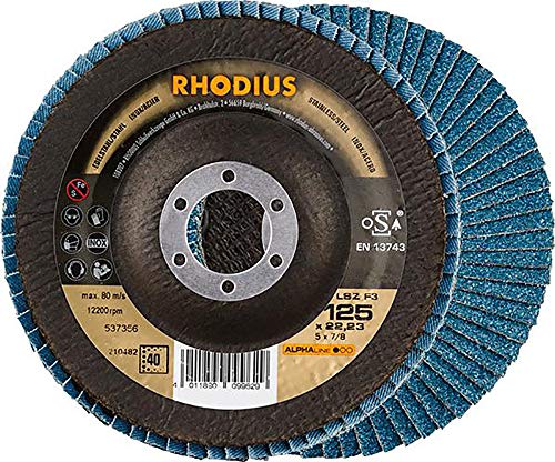 Rhodius 210482 Lsz F3 - Disco Faecher, 125 X 22,23 P40, Diametro 125 Mm, 1 Pezzo