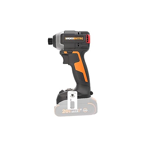 Worx Nitro - Avvitatore A Percussione A Batteria, 20 V, Wx265.9, Potente Motore Brushless, 3 Livelli Di Velocità E 2 Modalità, Coppia Di 200 Nm, 3400