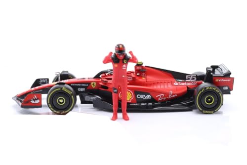 Ferrari Sf-23 Carlos Sainz Nr 55 Stagione 2023 Formula 1 F1 - Scala 1/24 23Cm Modello Auto Con Figura Del Pilota Diecast Bburago 18-26809-55