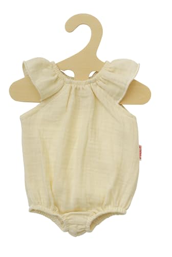 Heless 2413-Vestiti 100% Cotone Biologico, Corpo Con Volant In Ecru Per Bambole E Peluche Di Dimensioni 35-45 Cm, Colore Beige, 2412