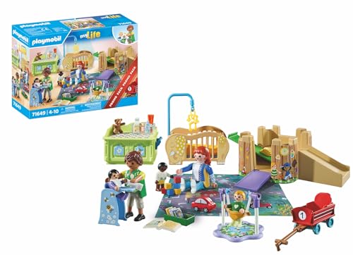 Playmobil Mylife Promo Pack 71649 Area Giochi Dell'Asilo, Con Cinque Personaggi, Torre Gioco, Scivolo E Tanti Accessori Adorabili, Giocattolo Per Bamb