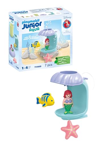 Playmobil Junior & Disney 71460 Doccia Conchiglia Di Ariel, Divertimento Durante Il Bagnetto, Giocattolo Sostenibile Realizzato In Plastica A Base Veg