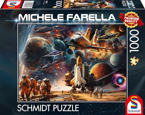 Schmidt Spiele 58539 Fascino Aerospaziale, Viaggio In Galassie Lontane, Michele Farella, Puzzle Da 1000 Pezzi, Multicolore