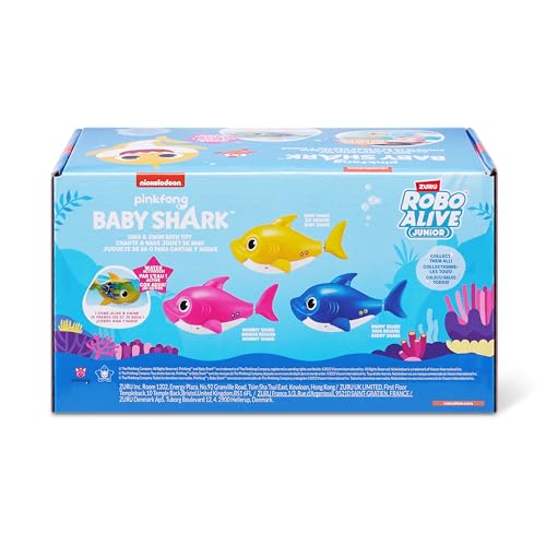 Zuru Baby Shark Bath Toy Silicone Fin, (Baby Shark, Giallo)