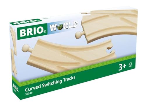 Brio World - Binari Di Scambio Curvi, Accessori Per Pista Trenino Brio, 2 Pezzi, Età 3+ Anni
