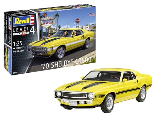 Revell Modellismo I '70 Shelby Mustang Gt500, In Scala 1:25, 120 Pezzi, Set Fai Da Te A Partire Dai 12 Anni, Modello Fedele Ai Dettagli, Auto Sportive