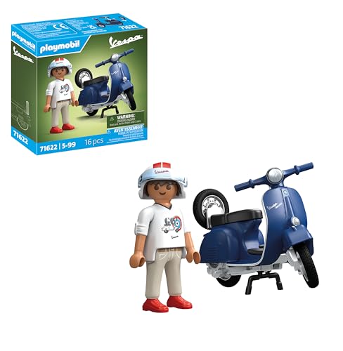Playmobil Cars 71622 1969 Vespa 150 Sprint Veloce, Blu, Modello Fedele Per Collezionisti E Appassionati, Comprende Accessori Versatili E Ruota Di Rica