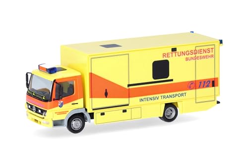 Herpa Modellino Camion Mercedes-Benz Atego 2004 Camion Con Cassa Ospedale Militare Di Coblenza, Miniatura In Scala 1:87, Pezzo Da Collezione, Made In