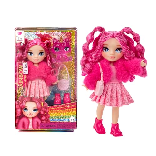 Rainbow High Littles - Magenta Monroe - Bambola Fashion Piccola E Snodabile - Bambola Rosa Alta 14 Cm Con Borsa E Gattino Magico - Per Bambini E Colle