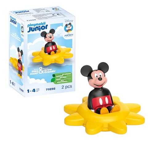 Playmobil Junior & Disney 71698 Topolino E Il Sole Con Sonaglio, Suoni Delicati Con Movimento, Giocattolo Sostenibile Realizzato In Plastica A Base Ve