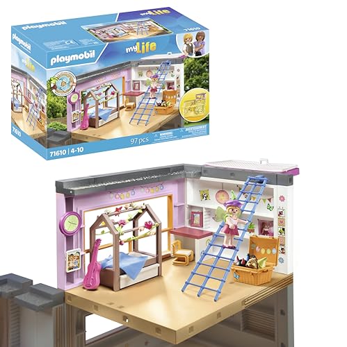 Playmobil Mylife 71610 Cameretta Con Area Giochi, Include Un Personaggio E Un Foglio Di Adesivi, Realizzato Con Oltre L'80% Di Materiali Riciclati E B