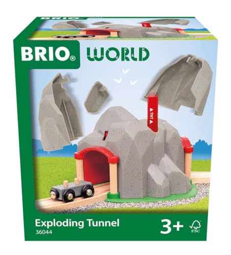 Brio World - Set Galleria Esplosiva, Set Costruzioni Trenino In Legno, Giocattolo Per Bambino E Bambina 3+ Anni