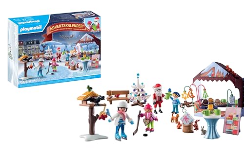 Playmobil Christmas 71472 Calendario Dell'Avvento: Mercatini Di Natale, 24 Entusiasmanti Sorprese, Tra Cui Quattro Personaggi, Calendario Dell'Avvento