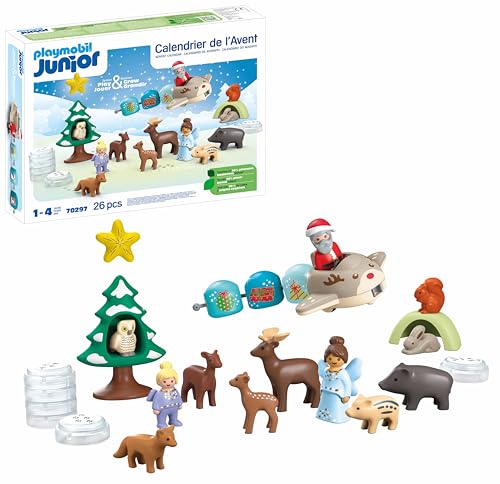 Playmobil Junior 70297 Calendario Dell'Avvento Junior: Natale Innevato, Con 24 Caselline, Giocattolo Sostenibile Realizzato Con Materiale Di Origine V