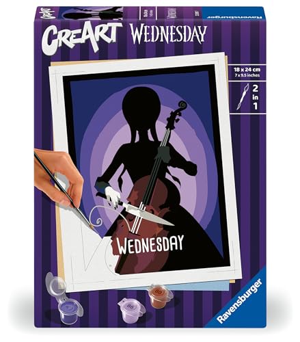 Ravensburger - Creart Serie Trend D, Wednesday, Dipingere Con I Numeri, Kit Pittura, Idea Regalo Donna O Uomo, 14+ Anni, 24X18 Cm