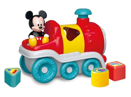 Clementoni Shape Sorter Train-Trenino Con Personaggio Mickey E Formine, Gioco Disney Forme, Impilamento E Incastro, Sviluppa Coordinazione E Manualità