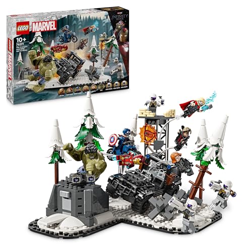 Lego Marvel Avengers Assemble: Age Of Ultron, Set Modulare Da Costruire Con Scene Del Film E 8 Minifigure Di Supereroi Inclusi Thor, Hulk E Iron Man,