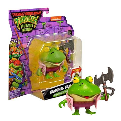 Giochi Preziosi - Tartarughe Ninja Caos Mutante–Genghis Frog In Versione Action Figure Articolata–Dimensione 12 Cm–Dettagliata–Per Bambini A Partire D
