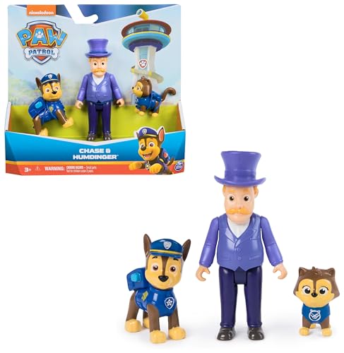 Paw Patrol, Set Di Personaggi Paw Patrol Chase & Sindaco Humdinger, Giocattoli Per Bambini E Bambine Da 3 Anni In Su