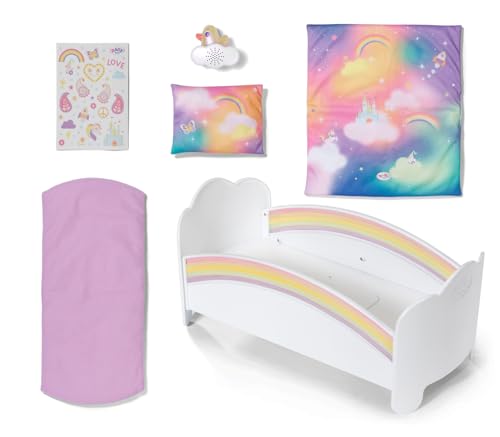 Baby Born Letto Per Bambole Con Luci, Arcobaleno E Ninna Nanna Rilassante, Incluse Lenzuola Reversibil, 835999 Zapf Creation