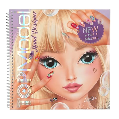 Depesche 13029 Topmodel-Libro Da Colorare Hand Designer, Con 46 Pagine Per Creare Look Creativi Su Mani E Unghie, Inclusi 2 Fogli Di Adesivi, Multicol