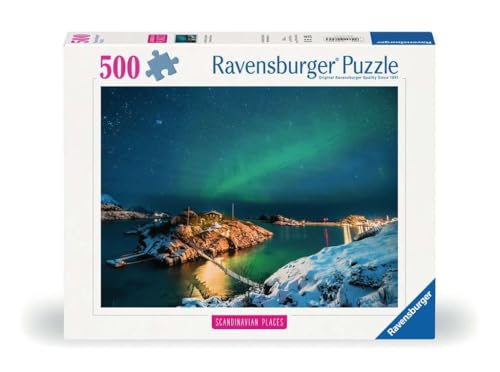 Ravensburger - Puzzle Aurora Boreale A Tromsø Norvegia Per Adulti, 500 Pezzi, Idea Regalo Per Lei O Lui, Puzzle Paesaggi, Gioco Da Tavola, 49X36 Cm