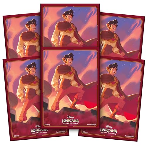 Ravensburger - Disney Lorcana Tcg: Cieli Scintillanti, Aladdin, Kit 65 Bustine Carte Protettive Per Carte Da Gioco Collezionabili, Gioco Adulti E Bamb