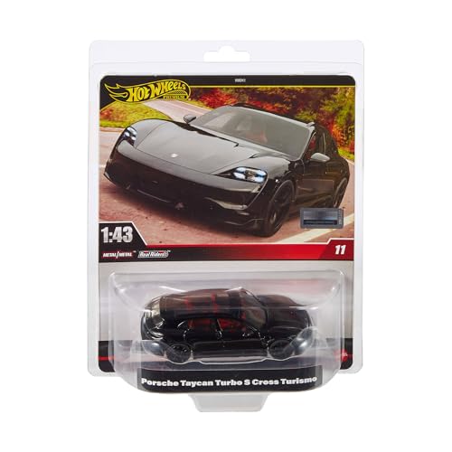Hot Wheels Premium Porsche Taycan Turbo S In Scala 1:43, Replica Ufficiale Da Esposizione, Pneumatici Real Riders, Carrozzeria Metal, Da Collezione, 1