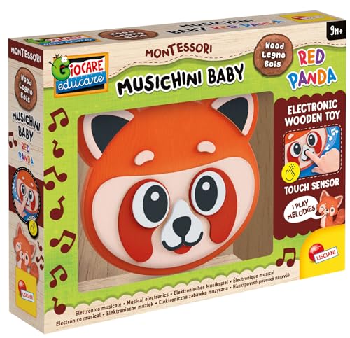 Lisciani Giochi-Montessori Baby Wood Musichini Red Panda, 105427, Multicolore, Taglia Unica