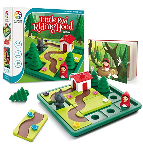 Smart Games - Little Red Riding Hood Deluxe, Puzzle Game With 48 Challenges And Picture Story Book, 4 - 7 Years